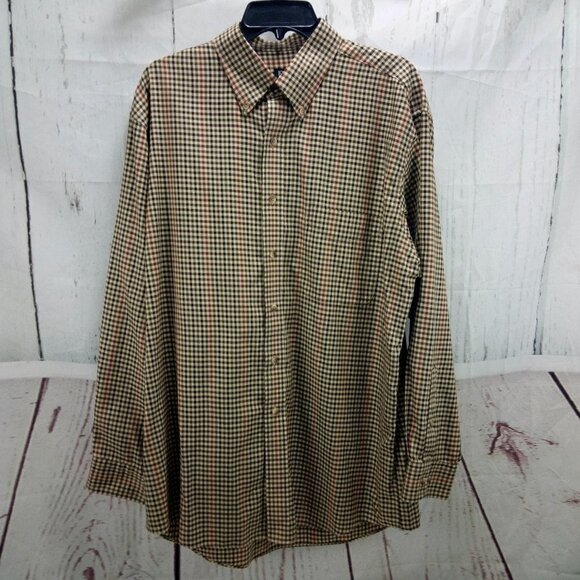 Jos A Bank Traveler's Collection Multicolor Check Men's Long Sleeve Shirt Size L - Picture 1 of 13